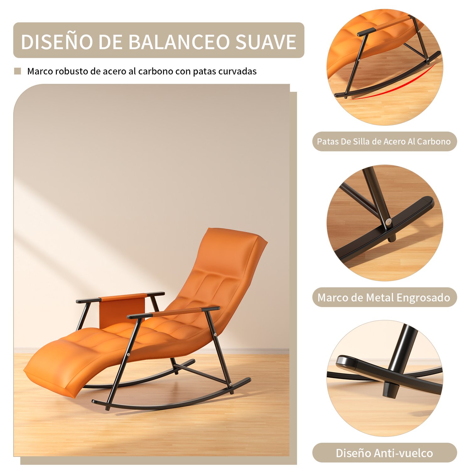 Silla Mecedora Hogar Sillones Tejido Impermeable