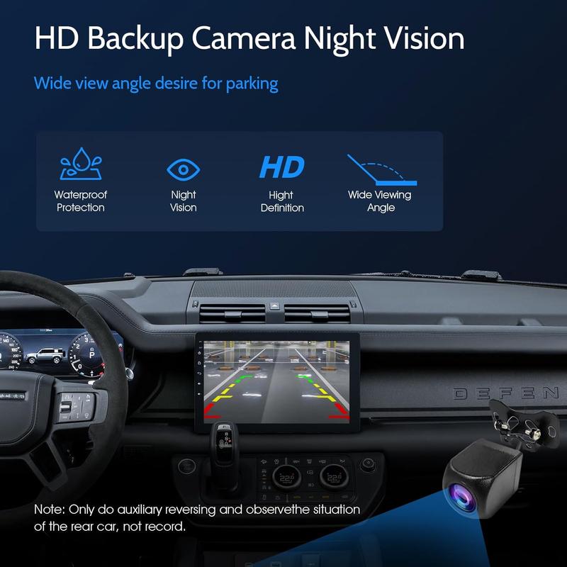 Autoestéreo de 10.1" Single Din con pantalla giratoria CarPlay 1080P, cámara trasera inalámbrica, CarPlay, Android Auto, pantalla táctil, Mirror Link, Bluetooth, reproducción de música, AUX, FM y USB.