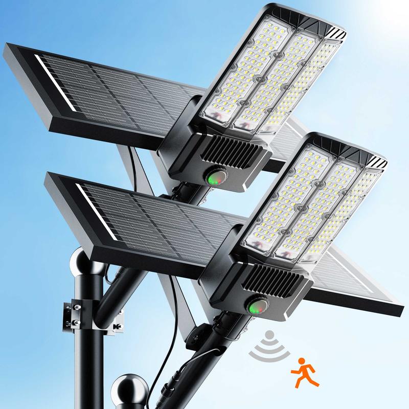 Farolas solares comerciales SZ300 500000Lighting con carcasa de aluminio duradera, diseño dividido con panel mono, encendido automático al anochecer y apagado al amanecer, IP66, resistente al agua, 3 años de garantía. Luz de seguridad solar con se
