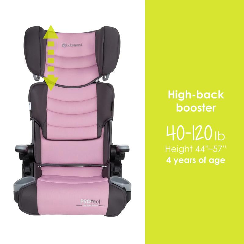 Silla elevadora plegable 2 en 1 ligera para coche con protección contra impactos laterales y cómodos reposabrazos.