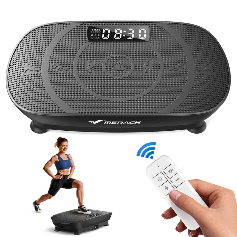 Máquina de ejercicios con plataforma vibratoria Merach Slim, equipo de entrenamiento de cuerpo completo para mujeres, plataforma vibratoria para drenaje linfático, plataforma de fitness vibratoria para gimnasio en casa,