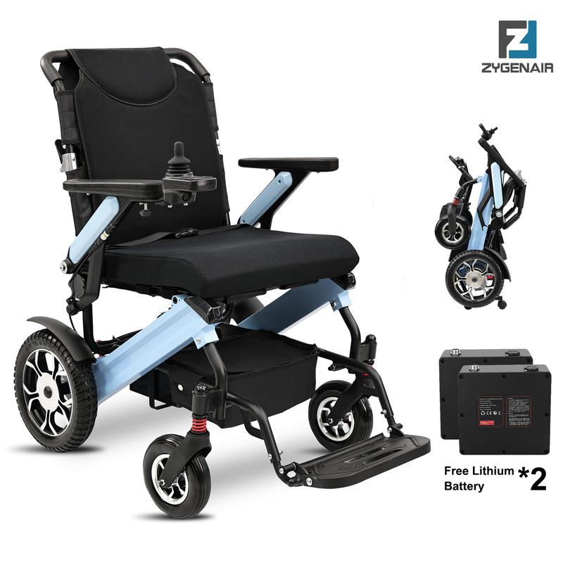 Silla de ruedas eléctrica para adultos, estructura de aluminio plegable y ligera, doble motor de 24 V, batería de litio de larga duración, capacidad de 136 kg (300 lbs).