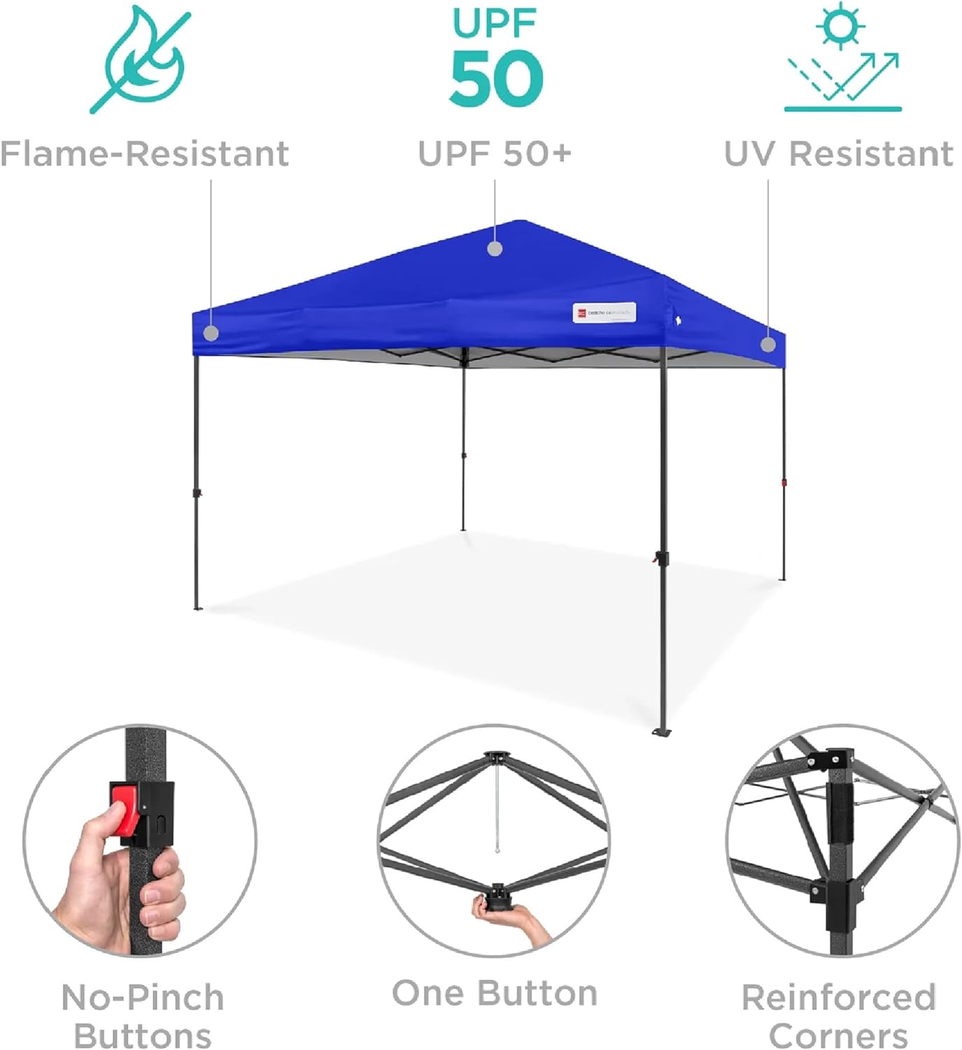 Best Choice Products - Toldo de armado fácil de 1 persona con un botón, tienda portátil e instantánea, funda, 3 x 3 metros, 4 bolsas de peso, color azul