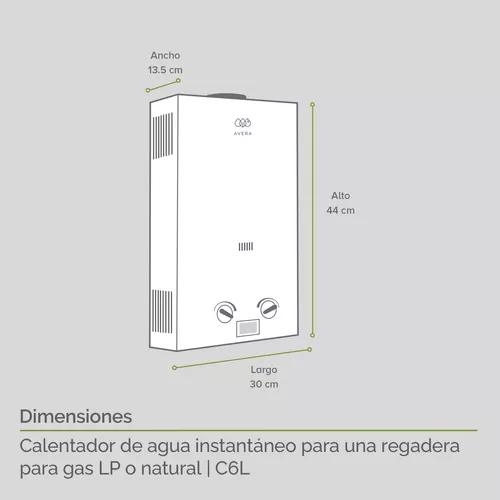 Avera Calentadores de agua C6L A gas Blanco GLP