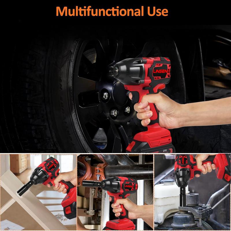 Llave de Impacto Inalámbrica Eléctrica – Alto Torque para Birlos, Tuercas y Tornillos  Ideal para Uso Automotriz y Doméstico