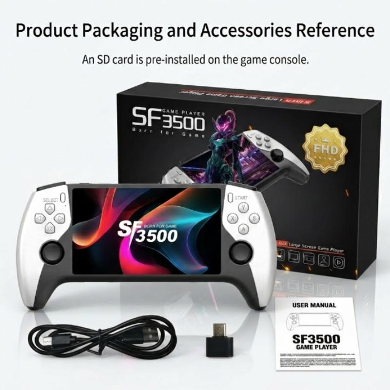 Consola portátil HD SF3500 de 5 pulgadas, sistema de juegos portátil, simulador de arcade retro, doble jugador, salida de TV, reproducción de audio y video, perfecta para los amantes de los videojuegos. #GLOBAL PICKS