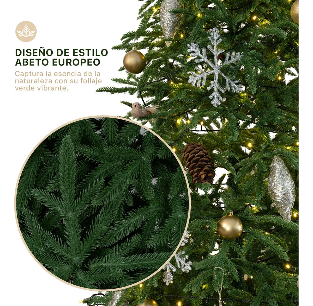 Arbol Navideño Pino De Navidad Artificial 2.4m 1128 Ramas - Esquimal