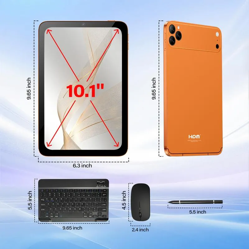 Tableta Android Family de 10.1" con 256 GB de almacenamiento, paquete completo con teclado, ratón, lápiz óptico y funda para niños y uso doméstico outdoorfun