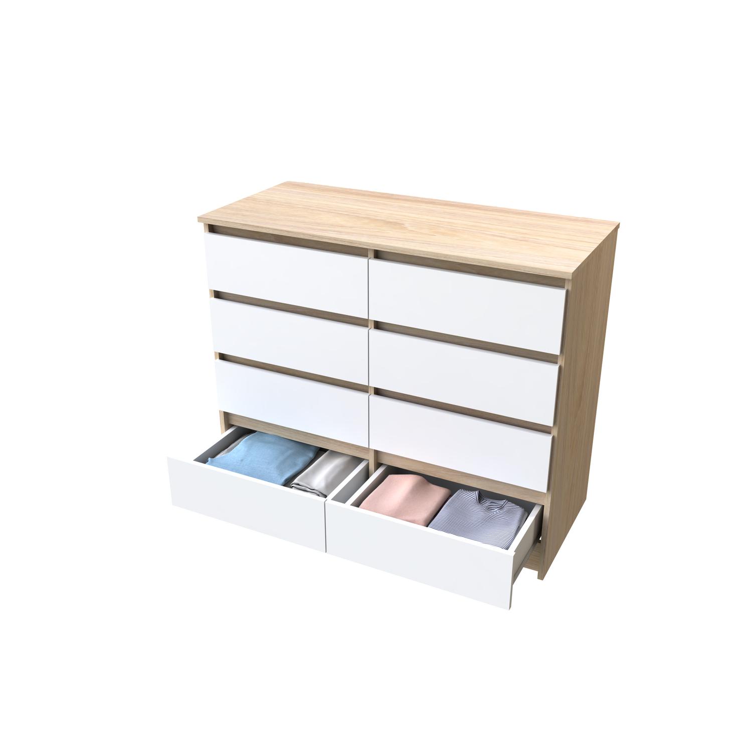 Cómoda 8 Cajón(es) Austria 100x85x45 cm Olmo Blanco