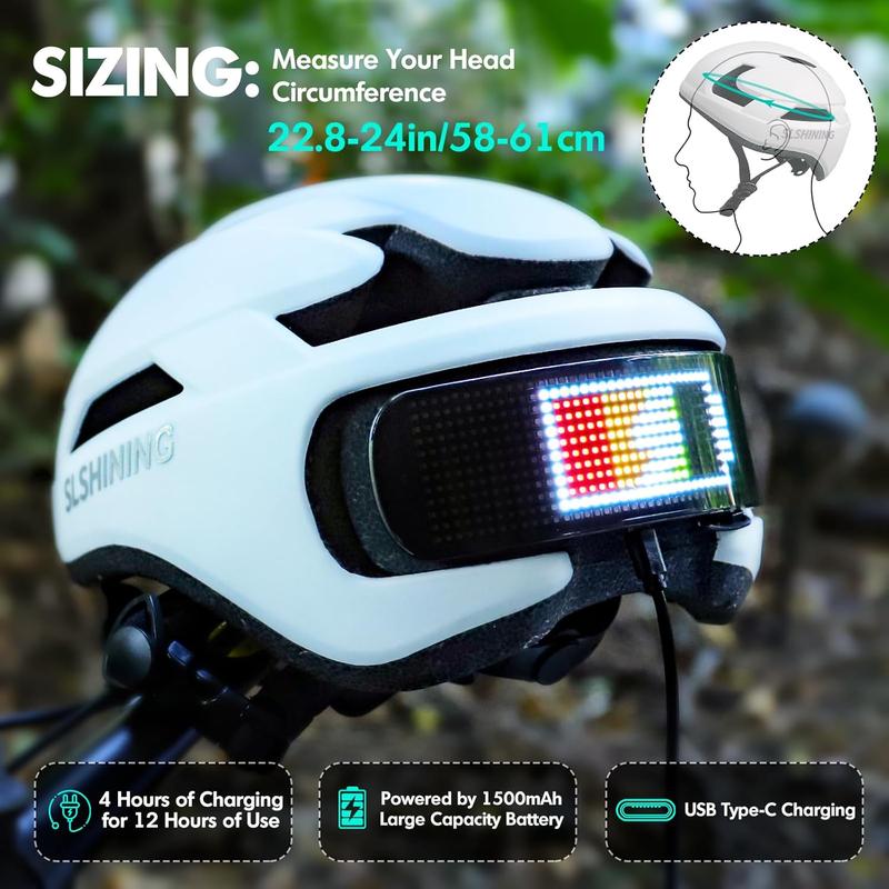 Casco de ciclismo SLSHINING, accesorio deportivo de protección duradera con LED y control remoto. Ventilado para todas las estaciones, protección térmica y certificado por la CPSC.