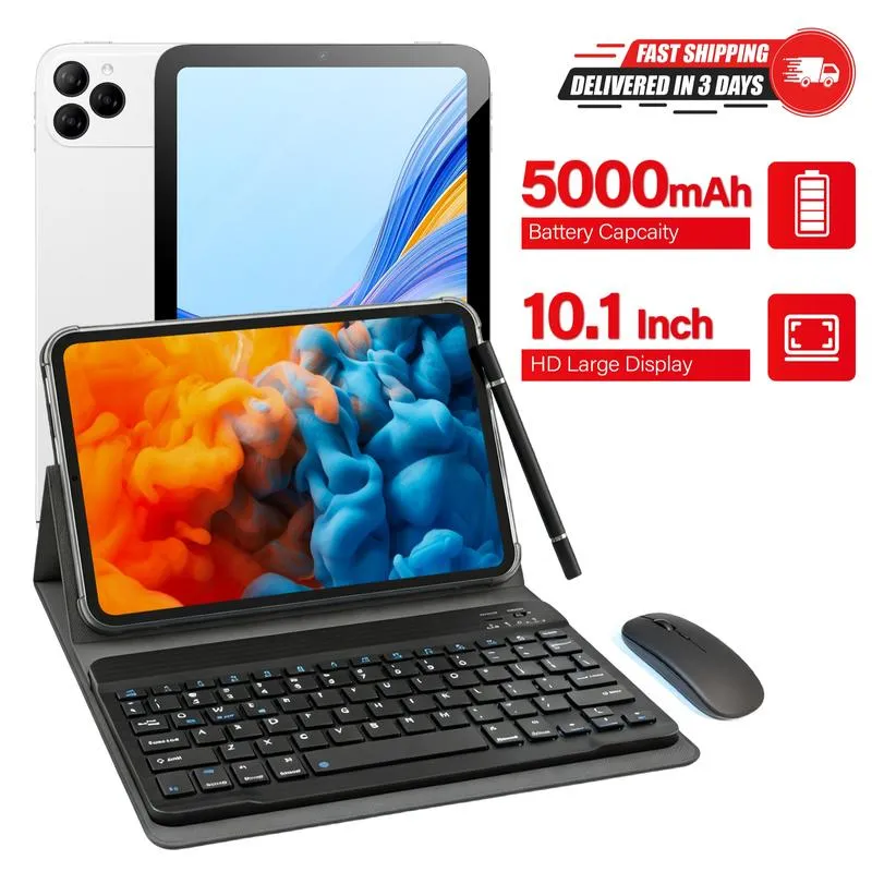 Tableta Android Family de 10.1" con 256 GB de almacenamiento, paquete completo con teclado, ratón, lápiz óptico y funda para niños y uso doméstico outdoorfun