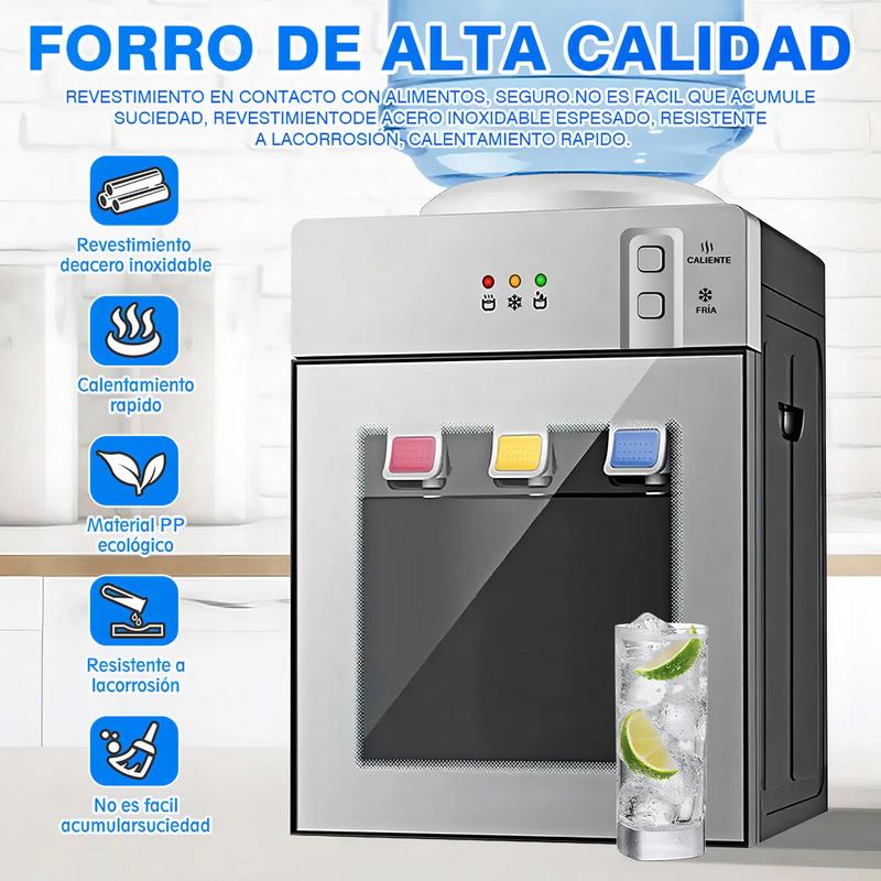 Dispensador de Agua Fría y Caliente de Mesa | 3 Temperaturas | Acero Inoxidable 304 | 110V