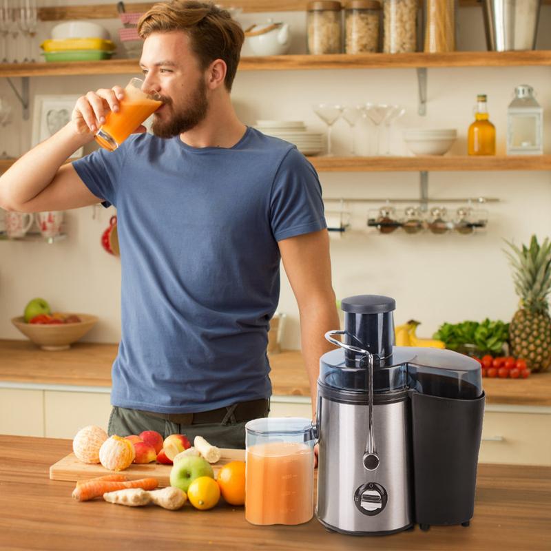 Boyuevi - 3" - Tolva de alimentación para frutas y verduras enteras, exprimidor eléctrico multifunción de 800 W para uso doméstico, exprimidor centrífugo con jarra de jugo de 30 oz, fácil de limpiar, licuadora sin BPA.
