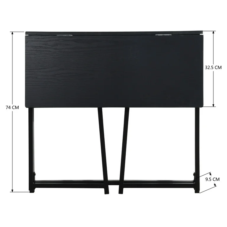 Escritorio Plegable Rectangular de Color Negro (80cm*40cm*74 cm) HOMEMAKE FURNITURE Industrial Clásico