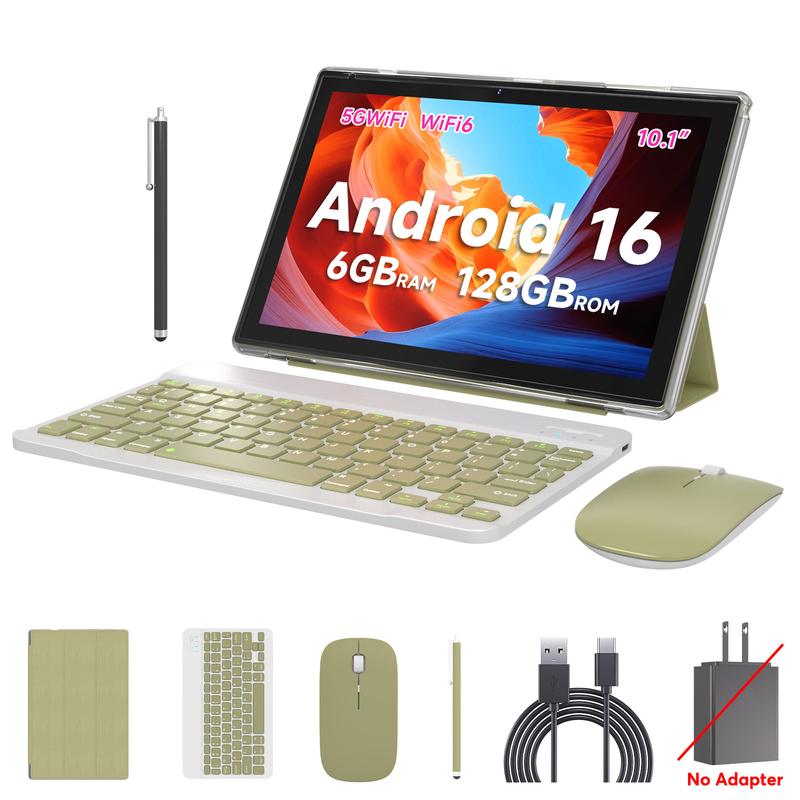 Tableta PEICHENG 2026 Android 16.0 con pantalla IPS de 10.1", 20 GB de RAM (6+14 GB), 128 GB de ROM (ampliable hasta 1 TB), procesador Octa-Core de 2.2 GHz, certificación GMS, WiFi 6, 5G y Bluetooth 5.0. Paquete de tablet perfecto para el trabajo y el oci
