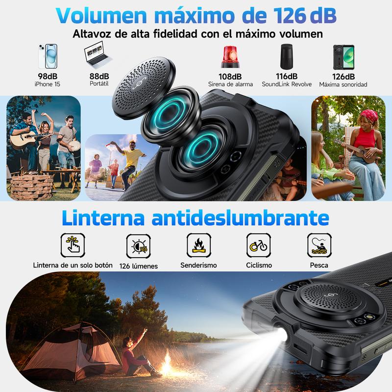Envío Rápido¡El celular más ruidoso!  Ulefone RugKing con sonido de 126dB es perfecto para albañiles y trabajo pesado. ¡Indestructible y suena como bocina!-