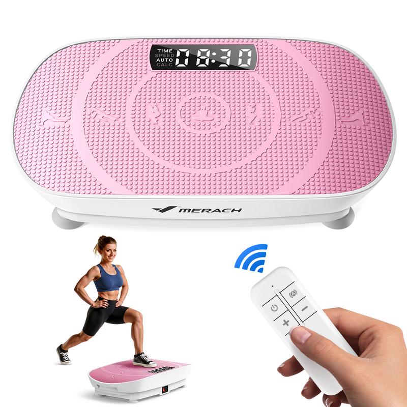 Máquina de ejercicios con plataforma vibratoria Merach Slim, equipo de entrenamiento de cuerpo completo para mujeres, plataforma vibratoria para drenaje linfático, plataforma de fitness vibratoria para gimnasio en casa,