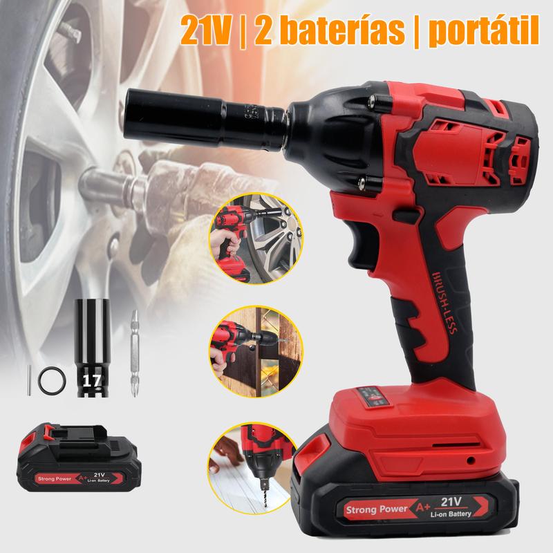 Llave de Impacto Inalámbrica Eléctrica – Alto Torque para Birlos, Tuercas y Tornillos  Ideal para Uso Automotriz y Doméstico