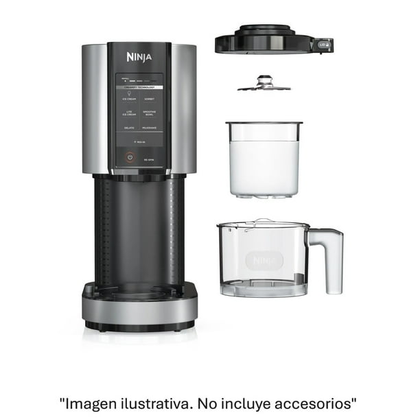 Máquina para Fabricar Helados Ninja Creami 7 Programas 2 Recipientes con Tapa Color Plata
