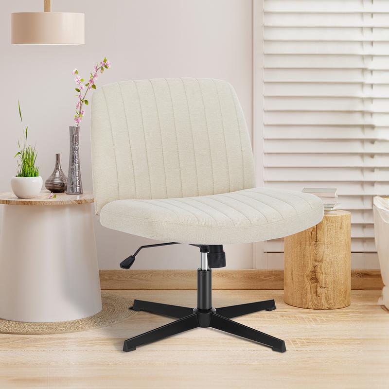 【Star Furniture】Silla cruzada ajustable en altura con o sin ruedas - Sillas de oficina giratorias anchas para escritorio o lectura en casa
