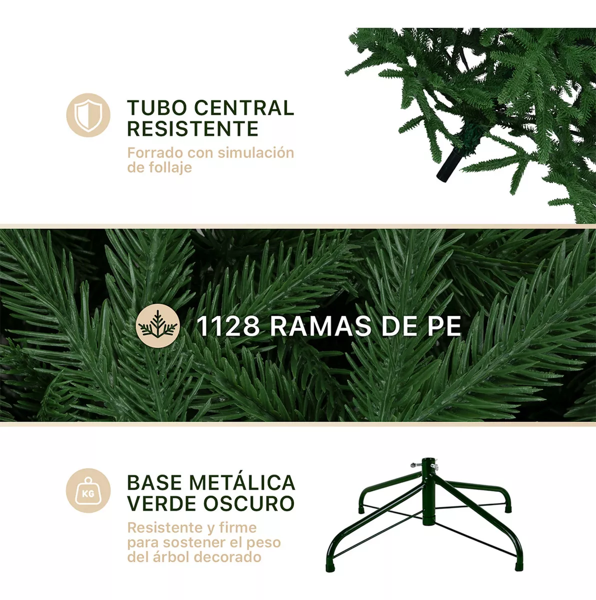Arbol Navideño Pino De Navidad Artificial 2.4m 1128 Ramas - Esquimal