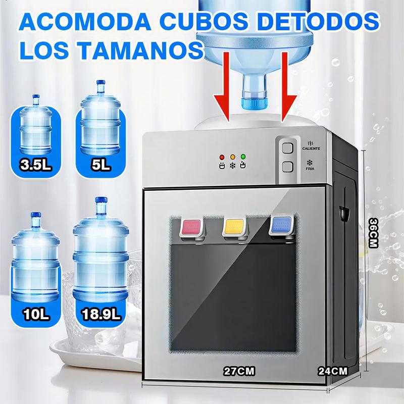 Dispensador de Agua Fría y Caliente de Mesa | 3 Temperaturas | Acero Inoxidable 304 | 110V