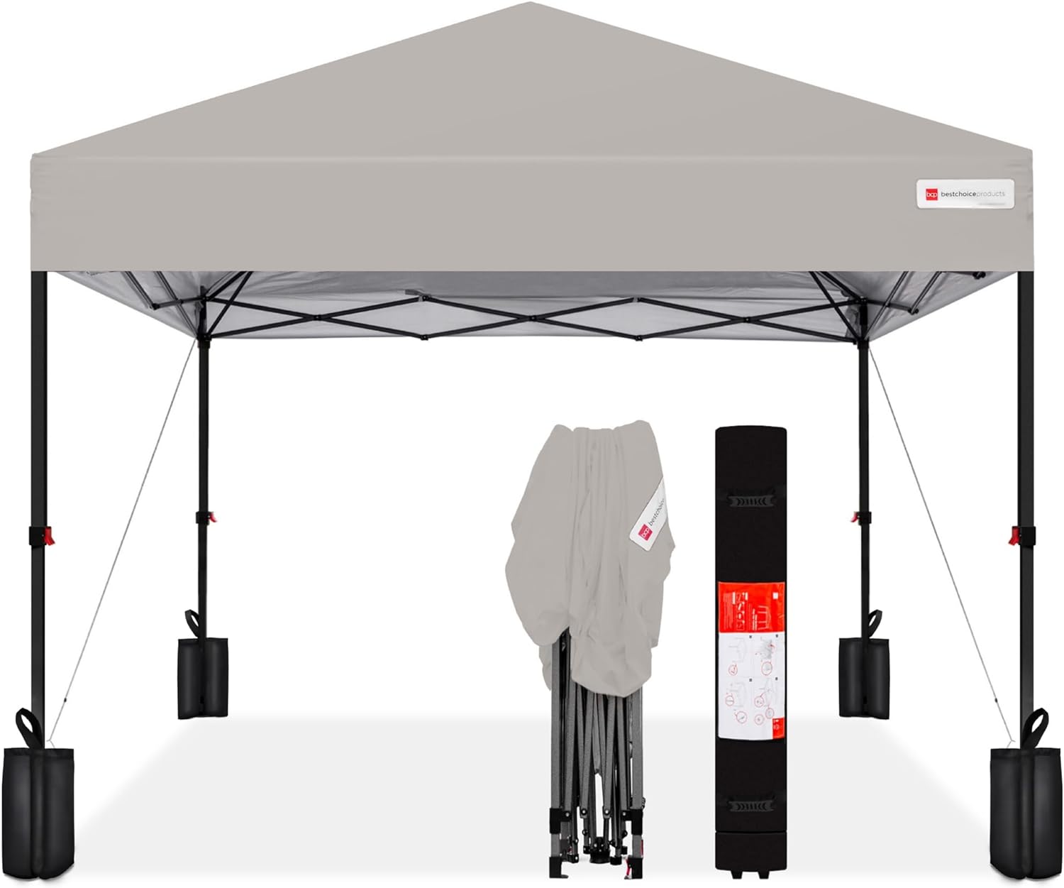 Best Choice Products - Toldo de armado fácil de 1 persona con un botón, tienda portátil e instantánea, funda, 3 x 3 metros, 4 bolsas de peso, color azul