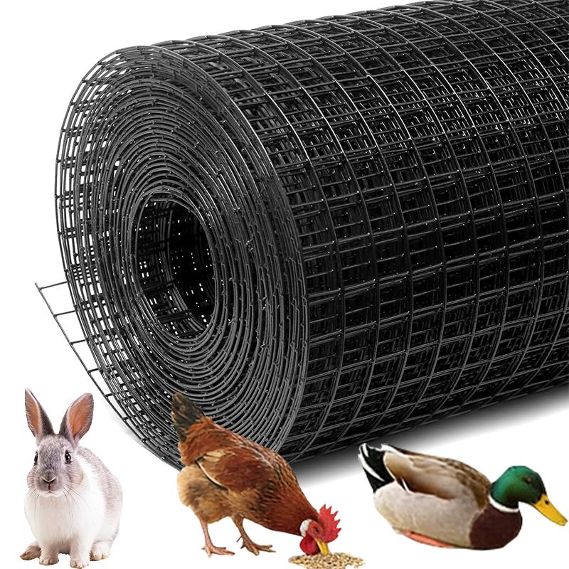 Malla metálica, rollo de malla de alambre galvanizado de 1/2 pulgada y 48 pulgadas x 100 pies, rollo de malla de alambre para gallinero de calibre 19, malla de alambre metálico con revestimiento de vinilo para barreras de gallineros, cercas para conejos y