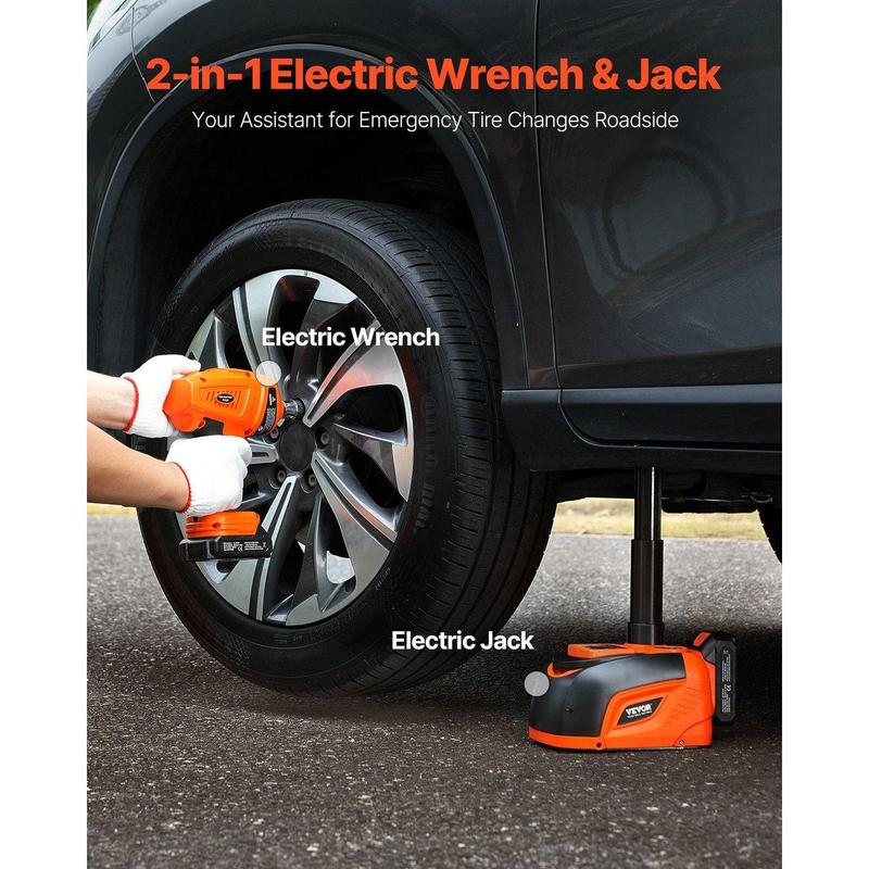 Gato eléctrico inalámbrico para coche VEVOR mejorado con control remoto y carga de batería, kit de gato portátil de 5 toneladas / 11000 libras.