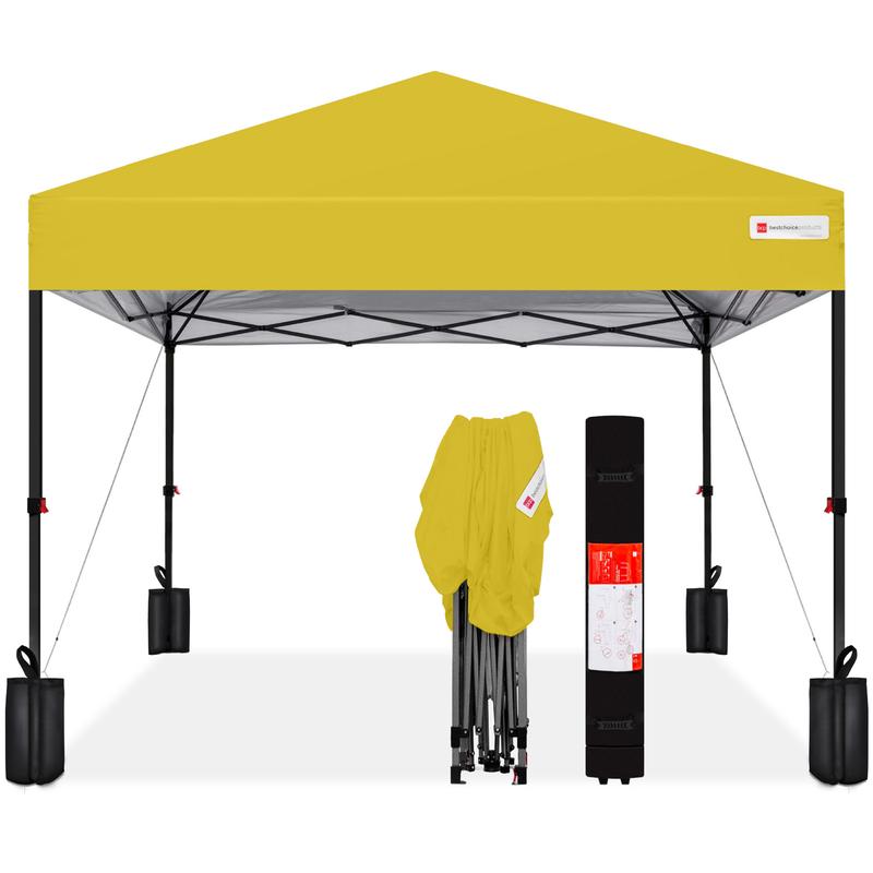 Toldo plegable de fácil montaje de 3x3 metros con instalación mediante un solo botón, estuche con ruedas y 4 bolsas de peso.
