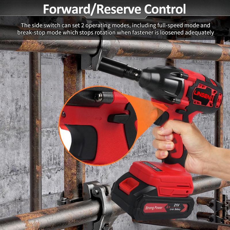 Llave de Impacto Inalámbrica Eléctrica – Alto Torque para Birlos, Tuercas y Tornillos  Ideal para Uso Automotriz y Doméstico