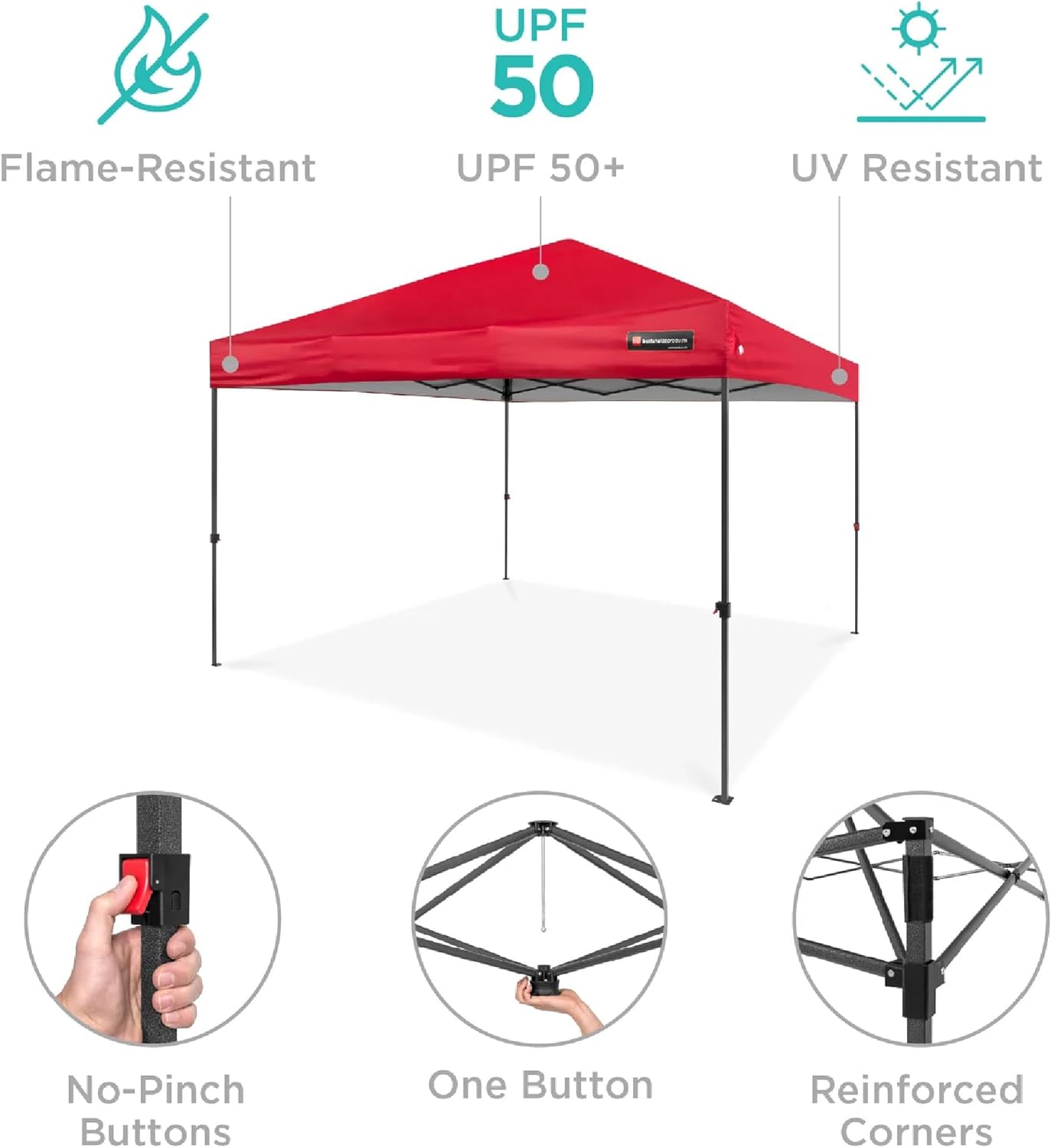 Best Choice Products - Toldo de armado fácil de 1 persona con un botón, tienda portátil e instantánea, funda, 3 x 3 metros, 4 bolsas de peso, color azul