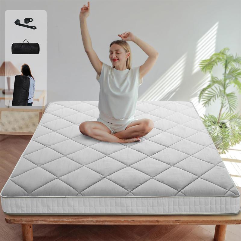 Colchón futón japonés, colchoneta de tatami plegable de 3,5"/4", cama tumbona enrollable portátil para adultos y niños, para todas las estaciones, colchón para dormitorio summergarden