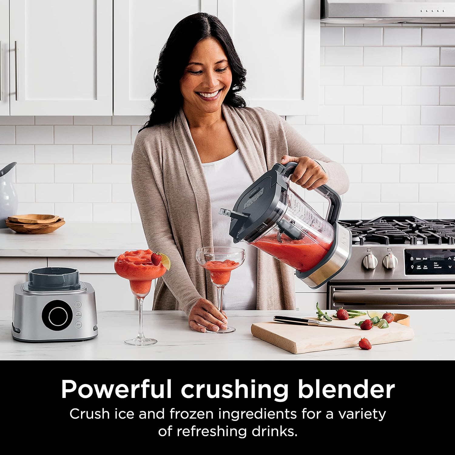 SS401 Foodi Power Blender Ultimate System with 72 oz Blending & Food Processing Pitcher, XL Smoothie Bowl Maker and Nutrient Extractor* & 7 Functions, Silver (Renewed)