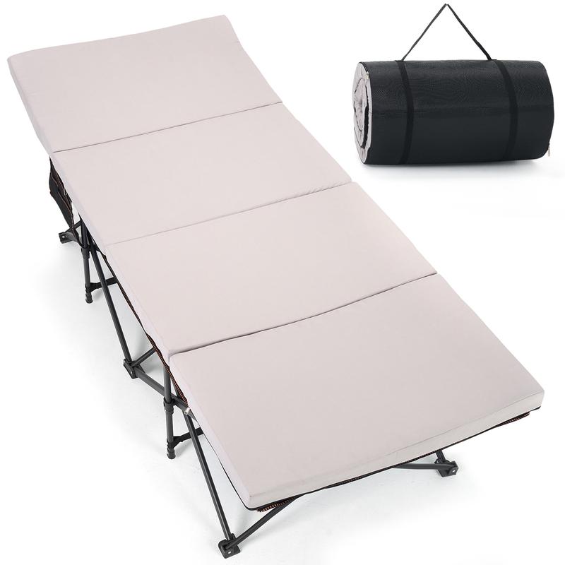 Cama plegable de camping Naudacaa con colchón de doble cara – Cama de invitados portátil y resistente para camping, viajes, uso en exteriores e interiores, soporta hasta 400 kg (880 lbs) Azul