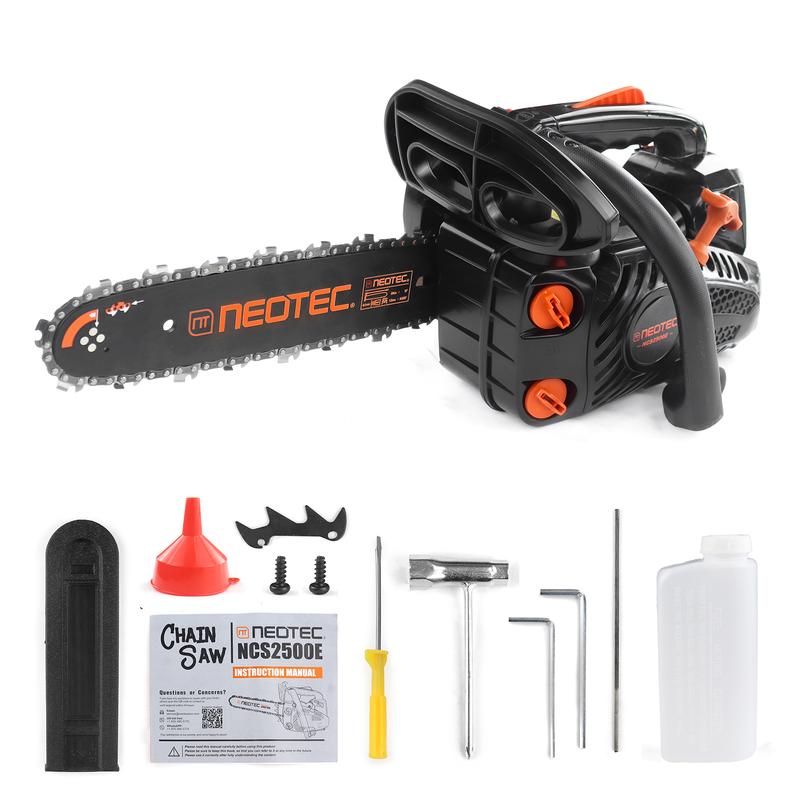 Motosierra de gasolina NCS2500E de 25,4 cc y 12 pulgadas con empuñadura superior, 2 tiempos, ligera y portátil, de fácil arranque, de bajo consumo para cortar árboles y podar madera, ideal para mujeres y personas mayores.