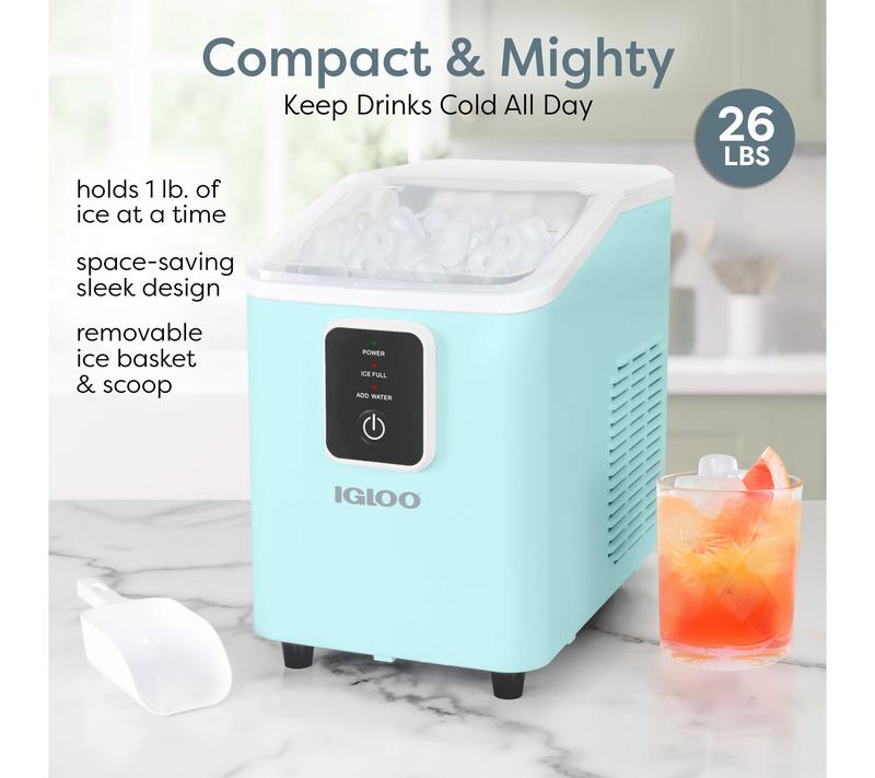 Máquina de hielo autolimpiante Igloo de 11,8 kg (26 lb)