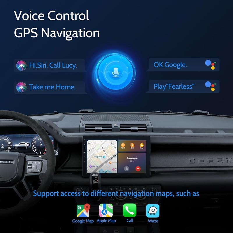 Autoestéreo de 10.1" Single Din con pantalla giratoria CarPlay 1080P, cámara trasera inalámbrica, CarPlay, Android Auto, pantalla táctil, Mirror Link, Bluetooth, reproducción de música, AUX, FM y USB.