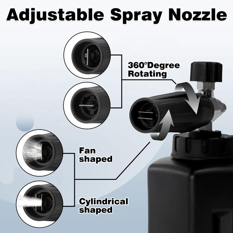 Lanza de espuma para lavado de autos PWACCS Ultimate con conector rápido de 1/4", mango de lavado a presión de 4000 PSI y filtro de acero inoxidable de 1.5 litros.