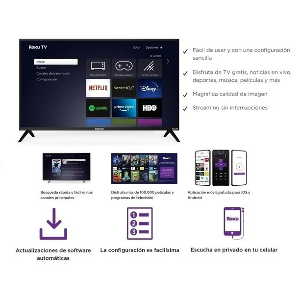 TV Daewoo 50 Pulgadas 4K Ultra HD Smart TV LED DAW50R