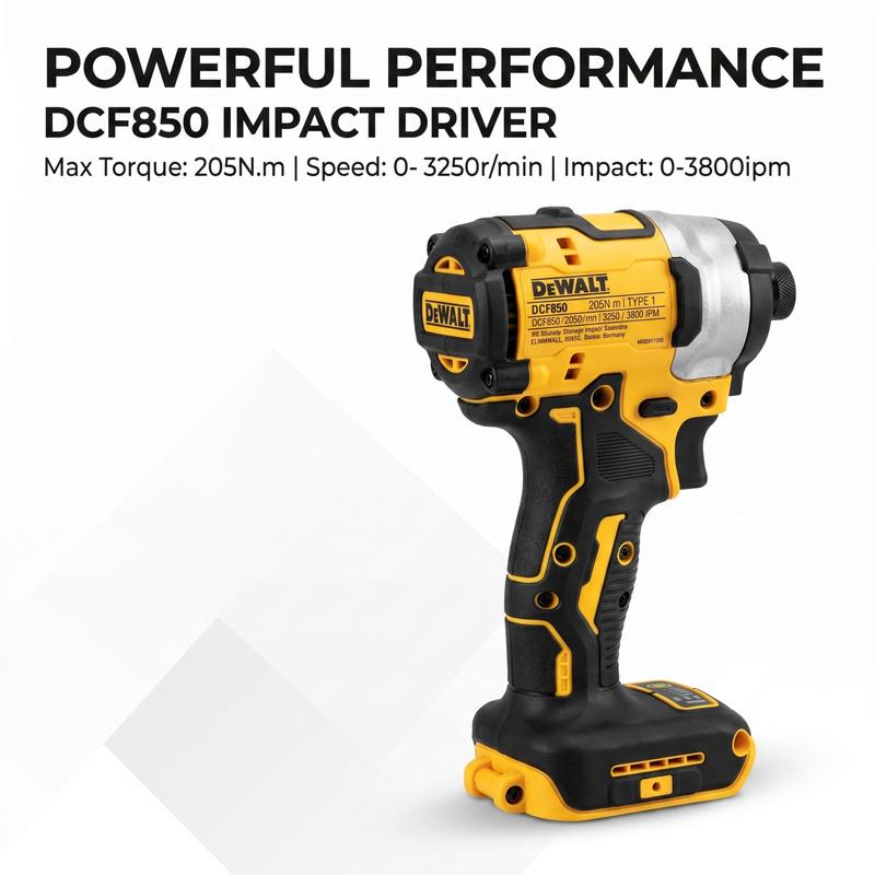 Kit de herramientas inalámbricas DCF805 y DCF850: destornillador inalámbrico, destornillador, nivel láser de líneas cruzadas, broca multifuncional, llave de extensión para construcción, proyectos de bricolaje y mantenimiento.
