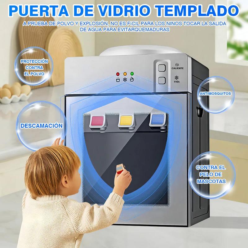 Dispensador de Agua Fría y Caliente de Mesa | 3 Temperaturas | Acero Inoxidable 304 | 110V