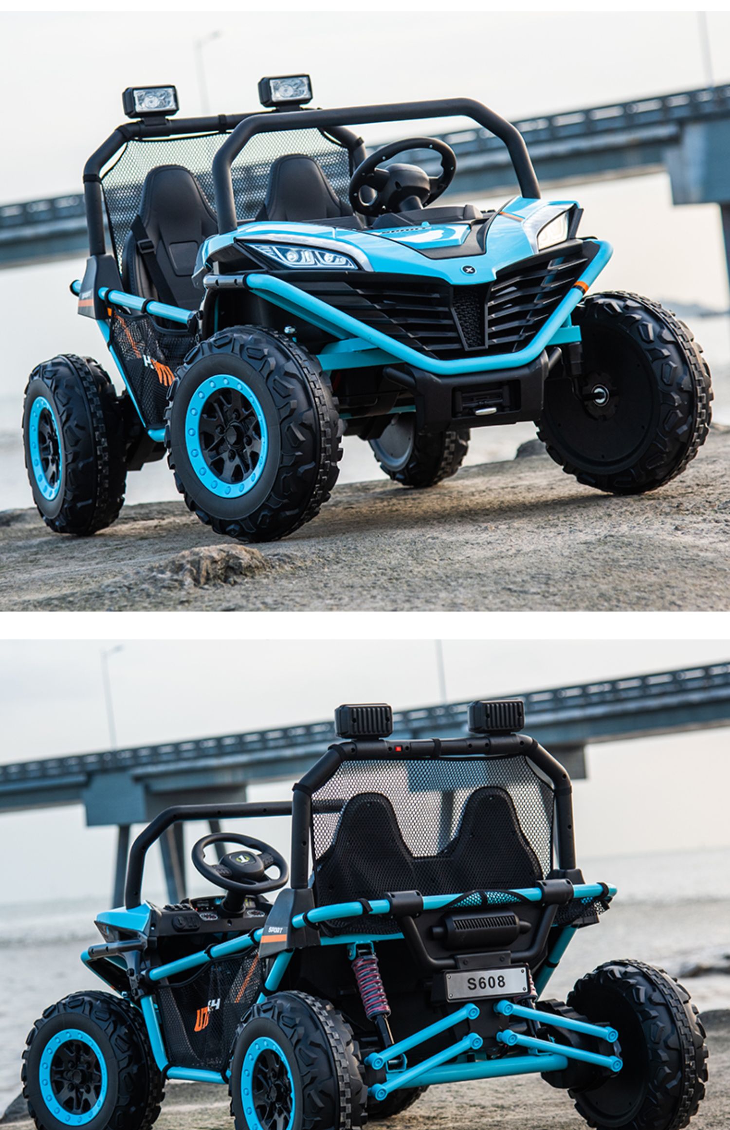 Gran coche eléctrico todoterreno para niños.