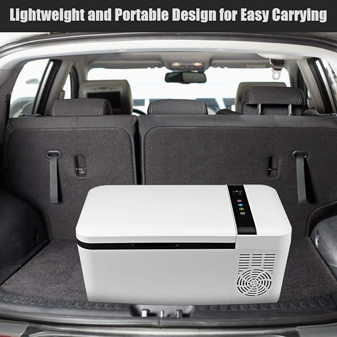 Congelador compacto para automóvil, refrigerador portátil de viaje de 12 V, con compresor, manijas dobles, pantalla LCD para automóvil y hogar, camping, fiesta en camión, viajes, picnic al aire libre (16 cuartos)