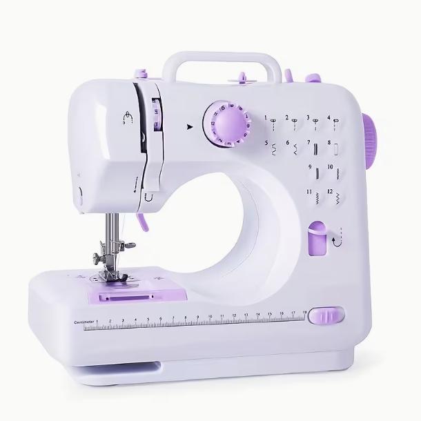 Máquina de coser doméstica portátil - Modelo automático multifuncional con pedal de 12 agujas, ideal para principiantes, herramienta de costura doméstica multifuncional, regalo perfecto para el Día de San Valentín para esposas/madres.