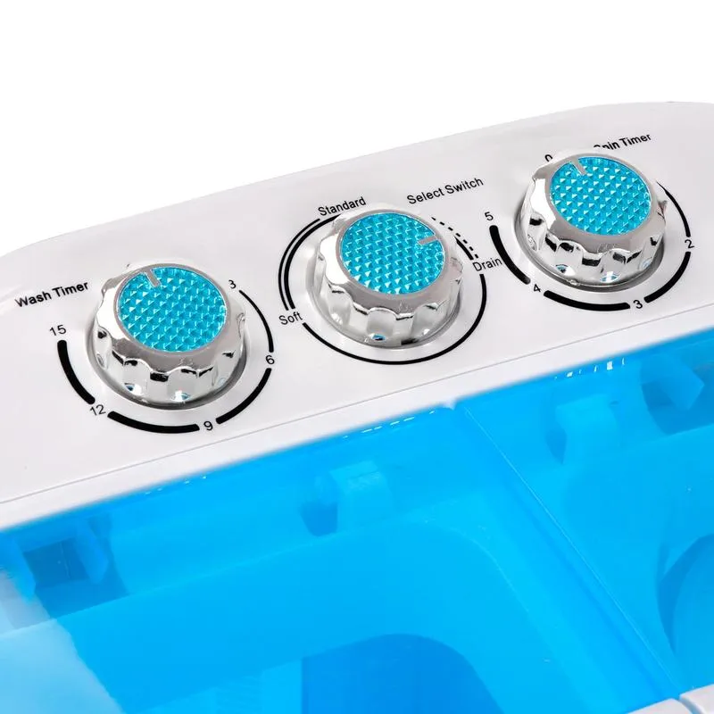 Lavadora-secadora semiautomática portátil compacta - Capacidad de 4.5 kg (9.9 lbs) Lavadora de carga superior con lavadora, centrifugadora, bomba de drenaje por gravedad, ligera para apartamentos