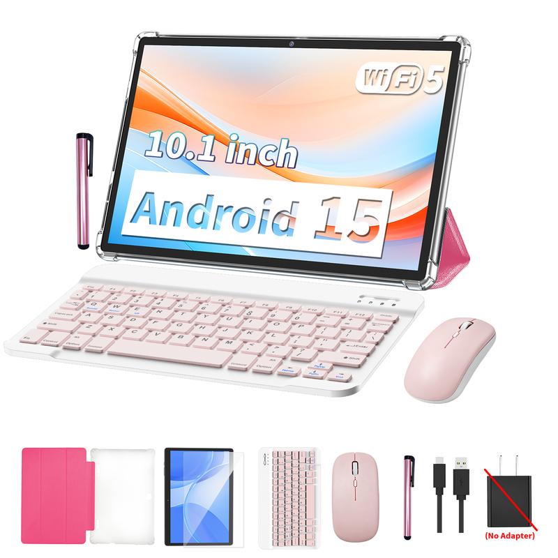 Tableta PYNAREL Android de 15 pulgadas (10,1 pulgadas), dispositivo portátil 2 en 1 con teclado, ratón, funda, lápiz óptico y cámara dual.