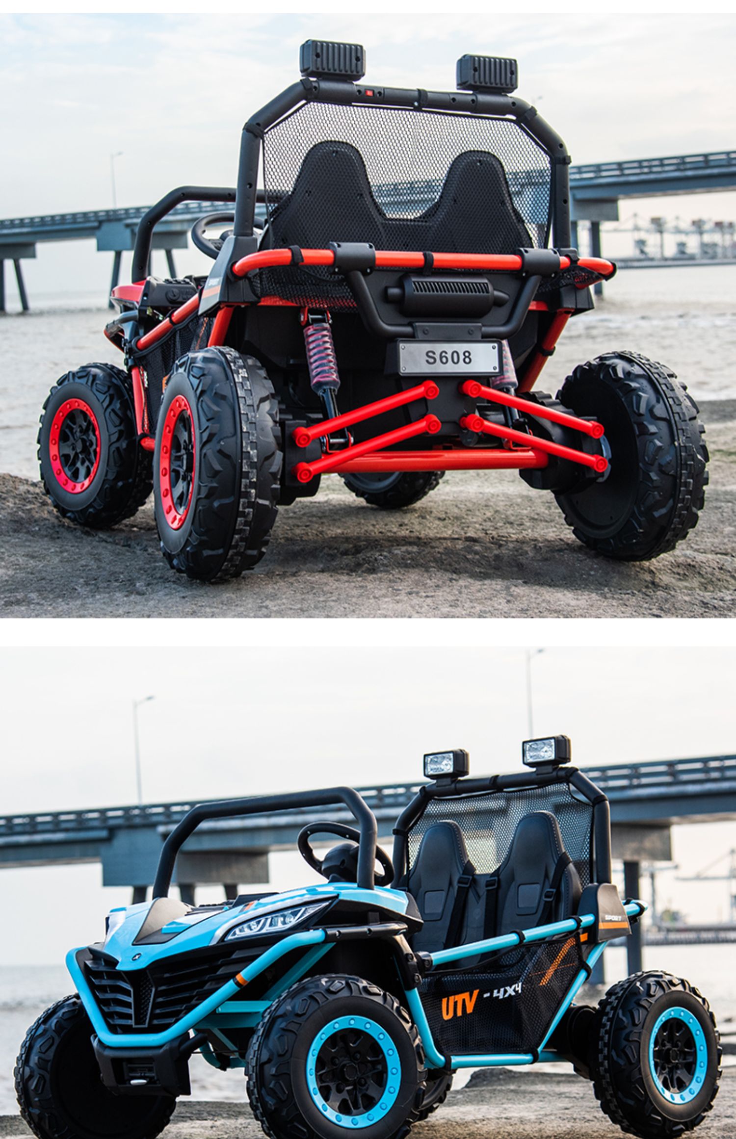 Gran coche eléctrico todoterreno para niños.