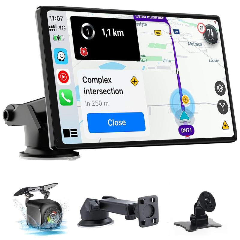 【HiEHA | Abastecerse y Regalo del Día de la Madre】2026 Portátil inalámbrico Carplay y Android Auto Pantalla táctil de 7" Bluetooth 5.2 Carplay Pantalla con Mirror Link AUX FM para todos los vehículos
