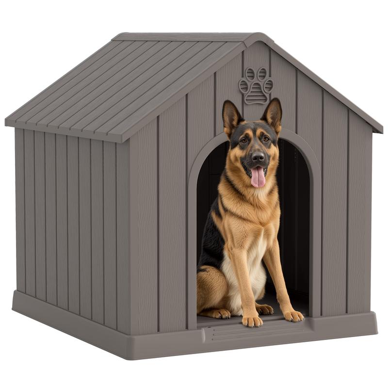Caseta de plástico resistente e impermeable para perros/ovejas, apta para ovejas pequeñas y grandes, refugio para mascotas de interior y exterior con techo ventilado y suelo elevado, fácil de montar.